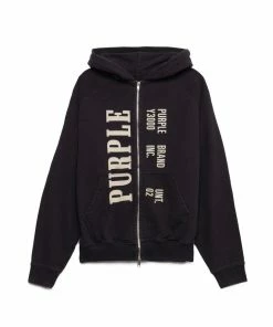 New Arrivals Purple Brand (black History 2way Zip Wash Hoodie)
