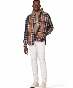 Purple Brand (gold Plaid Down Long Sleeve T-shirt Jackets)