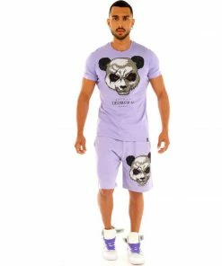 New Arrivals Avenue George (purple Evil Panda Short Set)