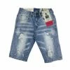 Industrial Indigo (blue/white Cut Wash Orange Drip Short)