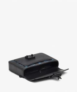 Mcm (black /blue Color Splash Logo Crossbody Bag )