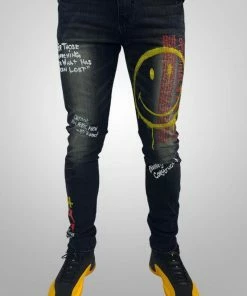 New Arrivals Industrial Indigo (grey/yellow “smiley Jean)