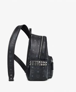 Mcm (black Medium Stark Studs Backpack In Visetos) New Arrivals