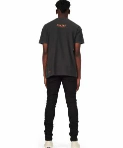 New Arrivals Purple Brand (lion In Ambush Wash Black T-shirt)