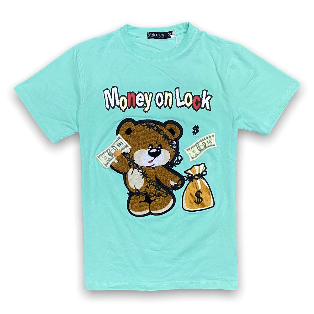 Focus (teal “money On Lock T-shirt) 3 Focus (teal “money On Lock T-shirt)