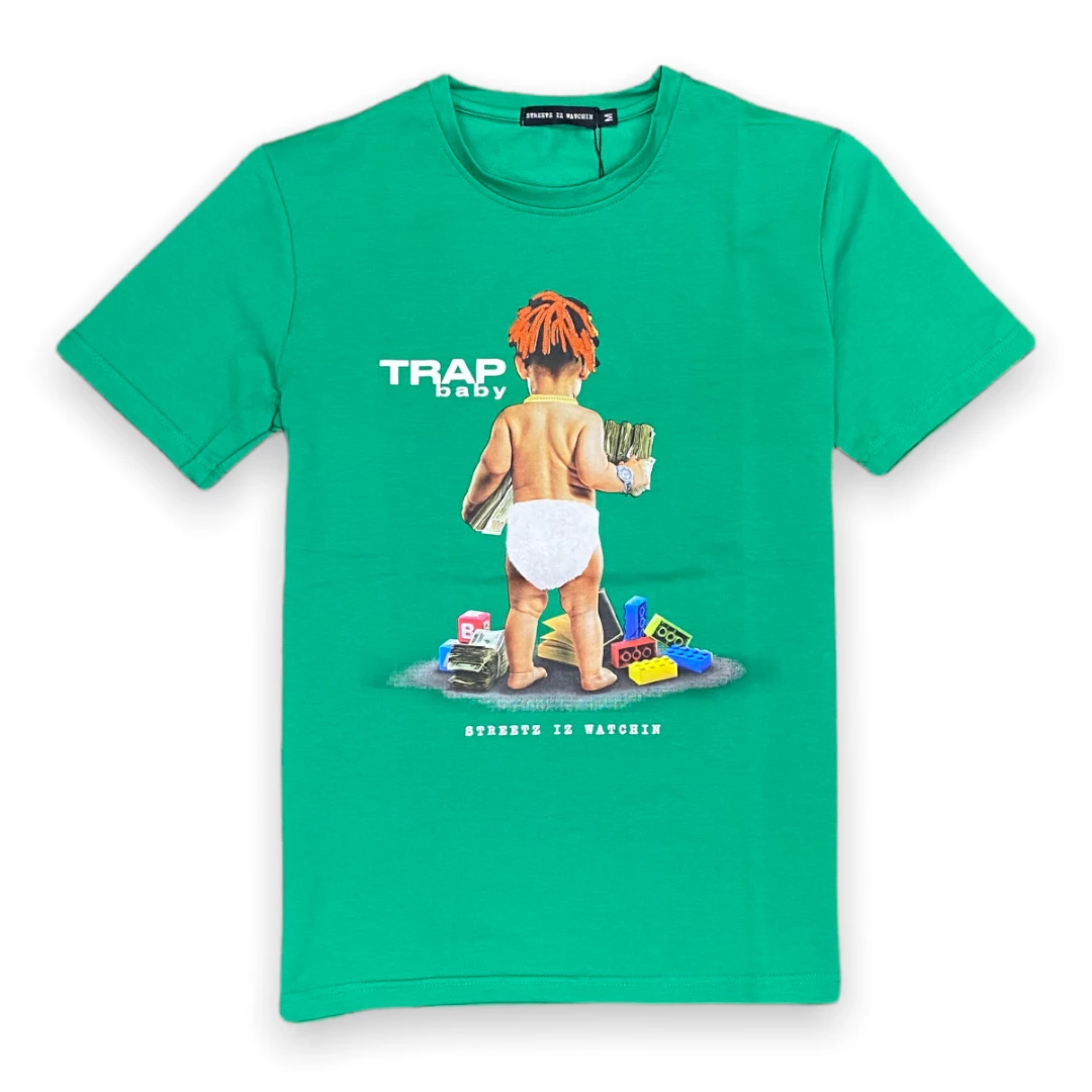 Streetz Iz Watchin New Arrivals Streetz Is Watchin (green “trap Baby T-shirt) 3 Streetz Iz Watchin New Arrivals Streetz Is Watchin (green “trap Baby T-shirt)