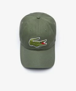 Lacoste Men’s Big Croc Gabardine Cap (Khaki Green Xzd)