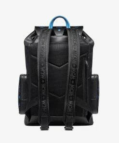 Mcm (black Color Splash Logo Backpack) New Arrivals