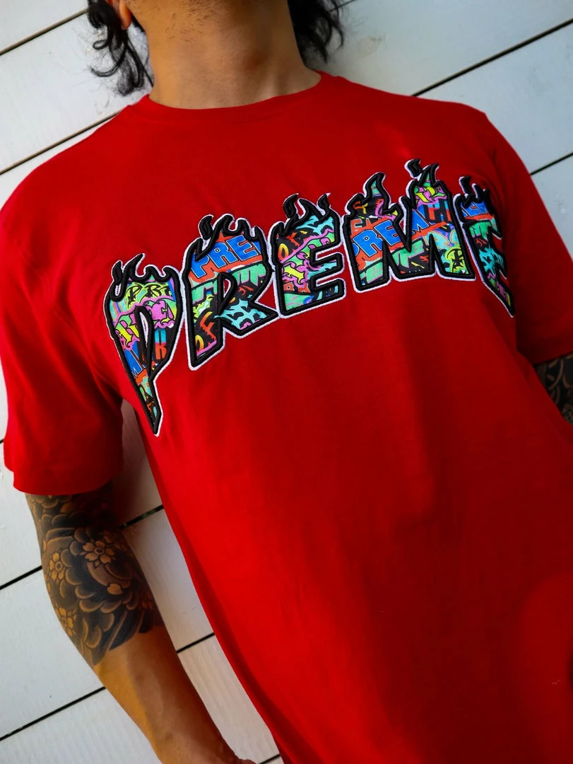 New Arrivals Preme (red/multicolor “preme Crewneck T-shirt) 5 New Arrivals Preme (red/multicolor “preme Crewneck T-shirt)