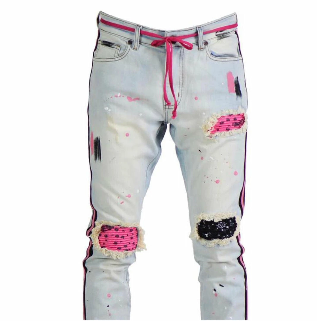 Focus Jeans (blue/pink Bandana Cut Stripe Jean) New Arrivals 4 Focus Jeans (blue/pink Bandana Cut Stripe Jean) New Arrivals