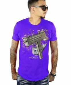 Avenue George (purple /gold Crewneck T-shirts ) New Arrivals