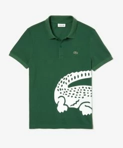 Lacoste Men's Oversized Crocodile Print Polo Shirt