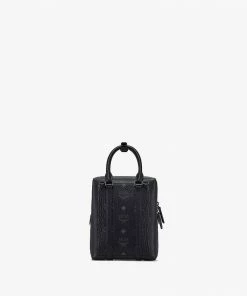Mcm (black Small Soft Berlin Crossbody In Visetos)