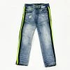 New Arrivals Elite Denim (kids Lime/black Stripes Jeans)
