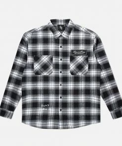 Eight & Nine (black “burning Time Flannel Button Up )