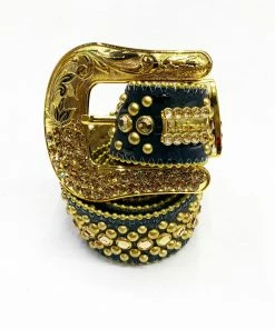B.B Simon (Gold/black Crystal Belt)