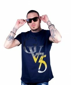AVENUE GEORGE (Navy/Yellow CREWNECK T-SHIRTS) New Arrivals