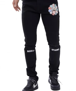 New Arrivals Roku Studio ( Black “money Flower Denim Jean)