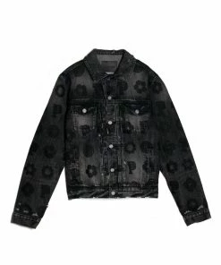 Purple Brand (black Full Monogram Denim Jacket)