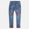 Eight & Nine (blue /red Strapped Slim Utility Wash Jean)