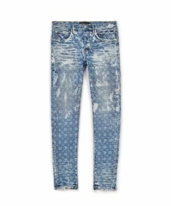 Purple Brand (super Heavy Wax Indigo Jacquard Monogram Jean)
