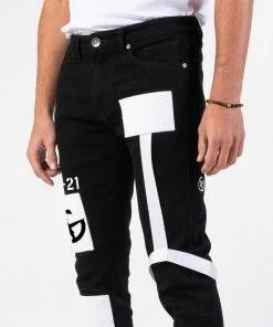 Gala (jet Black /white Denim Jean)