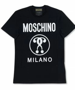 New Arrivals Moschino (black Double Question Mark Jersey T-shirt)