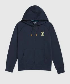 New Arrivals Psycho Bunny ( Mens Navy Bennett Full Zip Hoodie)