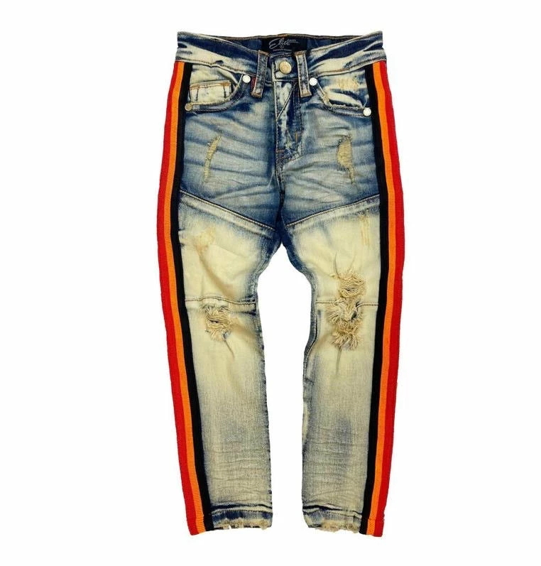 Elite Denim (kids Blue/orange/red Stripe Jean) New Arrivals 3 Elite Denim (kids Blue/orange/red Stripe Jean) New Arrivals