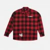 Eight & Nine (red Destroy Flannel Button Up )