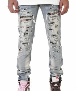 Kdnk (blue Camo Under Patch Wed Jean) New Arrivals