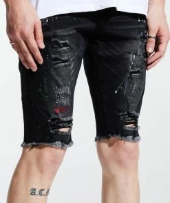 New Arrivals Crysp Denim (black/red Patch Short)