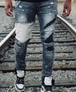 New Arrivals Reelistik Nyc (light Grey/cream Cut Wash Jean)