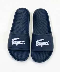 Lacoste (Mens Navy/white Croc Slide)