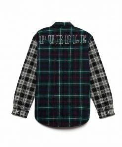 Purple Brand (green Quilted Plaid Long Sleeve T-shirt Jackets)
