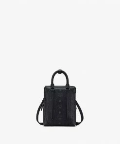 Mcm (black Small Soft Berlin Crossbody In Visetos)
