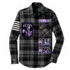 Sugarhill Sugar Hill (grey/ Purple “dark Days Flannel Long Sleeve Button)