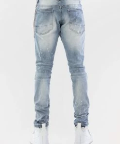 Smoke Rise Smokerise (light Blue Stud Denim Jeans) New Arrivals