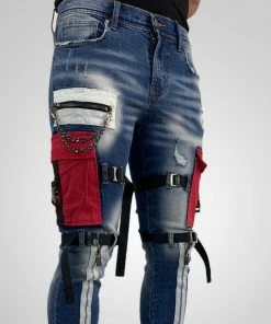 Preme Denim (blue/red Cargo Zip Jean) New Arrivals