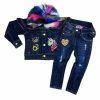 Elite Denim (kids Girls Dark Blue Furry Denim Set)