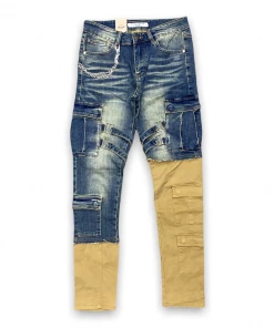 New Arrivals Reelistik Nyc (blue/Tan Split Strap Cargo Jean)