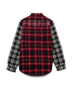 Purple Brand (red Quilted Plaid Long Sleeve T-shirt Jackets)