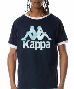 Kappa (navy Blue/Turquoise Crewneck T-shirts) New Arrivals