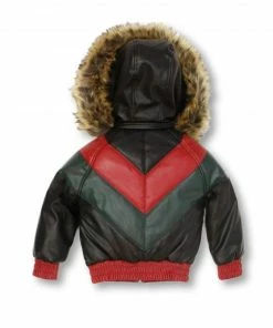 Dakoma (kids Black/red Furry Leather Jacket)