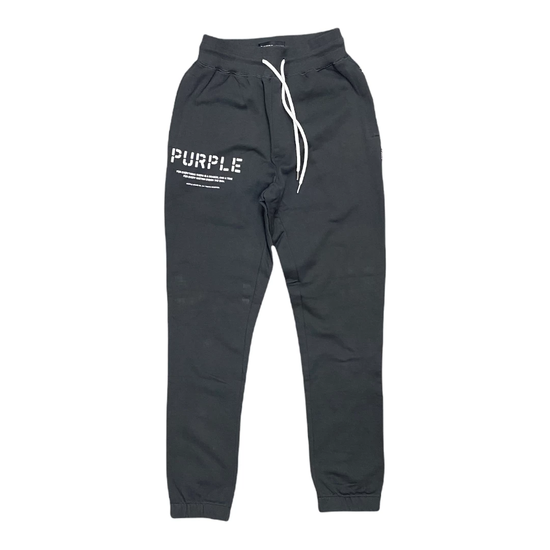 Purple Brand ( French Terry Black Embroidered Stencil Jogger) New Arrivals 3 Purple Brand ( French Terry Black Embroidered Stencil Jogger) New Arrivals