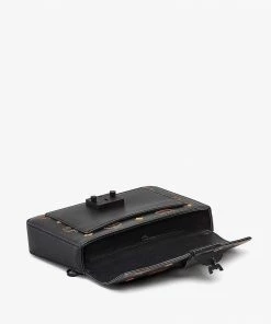 New Arrivals Mcm (black/orange Color Splash Logo Crossbody Bag)