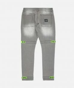 Eight & Nine (grey /volt Strapped Slim Utility Wash Jean)