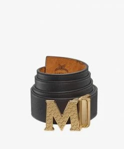 MCM (cognac Claus Textured M Reversible Belt 1.75” In Visetos)