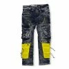 New Arrivals Denimicity (kids Dark Grey /yellow Cargo Jean)