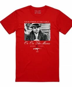 New Arrivals Point Blank (red “table Manners T-shirt)